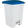 Adatto-M T115705 Pattumiera a pedale in plastica Bianca coperchio Blu 70 litri (confezione da 3 pezzi)
