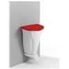TTS 00005840WR Wall-Up 50 L a pedale bianco coperchio rosso e pedale bianco