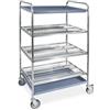 Metalcarrelli 5014-F Carrello scolapiatti e bicchieri, 3 piani scolapitti, 1 bicchieri, cm 87, 2 ruote frenate