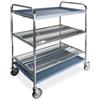 Metalcarrelli 5022-F Carrello scolapiatti e bicchieri, 2 piani piatti, 1 bicchieri, cm 102, 2 ruote frenate