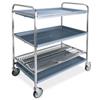 Metalcarrelli 5024-F Carrello scolapiatti e bicchieri, 1 piano piatti, 2 bicchieri, cm 102, 2 ruote frenate