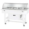 Forcar attrezzature per la ristorazione ELR2827B Espositore legno refrigerato carrellato (+2°+10°C) 4x1/1GN cupola plx - BIANCO