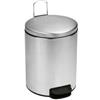 Adatto-M T112039 Pattumiera a pedale con coperchio chiusura silenziosa acciaio inox satinato 3 litri