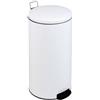 Adatto-M T112306 Pattumiera a pedale con coperchio chiusura silenziosa metallo bianco 30 litri