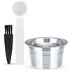 RECAFIMIL Capsule di caffè riutilizzabili in acciaio inox ricaricabili compatibili per macchine da caffè Caffitaly Tchibo Cafissimo, 1 capsula + 1 pennellino + 1 misurino