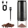 BAKENLON Macinacaffè Elettrico, Piccolo Mini Macinacaffè Ricaricabile con Macina Conica in Ceramica, Coffee Grinder Portatile con Display Led Granulometria Regolabile Per Casa Viaggio
