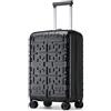 Supercase Valigia Trolley Leggero da Trasportare Bagaglio da Cabina Rigido con Ruote e Serratura TSA, 55 x 35 x 23 cm(Nero)