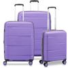 RONCATO R-LITE set valigie Grande Medio e Cabina, espansibile, con sistema di chiusura TSA - Lavanda