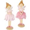 Flair Flower Set di sgabelli a forma di fata, statuetta decorativa, decorazione per la decorazione, elemento decorativo, idea regalo, decorazione romantica per la camera delle ragazze, ballerina rosa