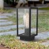 M Ledme - Faro LED da esterno Ducte Plus Series, IP44 impermeabile, attacco E27, finitura nera, acciaio/vetro, ideale per giardini e vialetti, potenza massima 40 W (lampadina non inclusa)