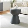 [en.casa] Tavolino da Salotto Tavolo Basso Rotondo in Calcestruzzo Leggero Tavolino da Caffè Design Torre per Interni ed Esterni Coperti 51xØ40 cm Grigio Scuro
