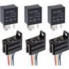 MOCNT Relè auto da 12 V 30 A con spina SPDT 5 pin per auto relè con filo pesante automatico relè 5 terminale, interruttore relè aperto chiuso contattore relè