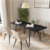 DEGHI Tavolo allungabile 140-180x80 cm con top rovere westman e gambe in metallo nero - Talismano