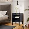 DEGHI Comodino 40x55h cm blu con 2 vani a giorno e gambe in metallo nero - Jewel