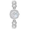 Alienwork Orologio Donna Argento Bracciale in Acciaio Bianco Quadrante Madreperla Strass Elegante