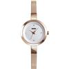 Alienwork Orologio Donna Oro rosa Cinturino in Maglia Metallo Argento Strass Elegante