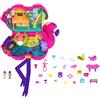 Polly Pocket - Fenicottero Mega Party cofanetto playset grande con 26 sorprese, funzione Attacca e Stacca, aree gioco da festa tropicale, Giocattolo per Bambini 4+ Anni, HJN76