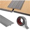 Bocguy Profilo di transizione autoadesivo, profilo a T, PVC listello di transizione 5 x 100 cm, per porte e pavimenti di collegamento di piastrelle in laminato