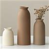 VIVIDFLOW Set di 3 piccoli vasi in ceramica per decorazioni per la casa e centrotavola, stile rustico rustico, mini vasi da fiori decorativi (colore della terra M)