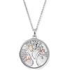 Engelsrufer ERN-FLYTREE-ZI-TR - Collana da donna con ciondolo a forma di albero della vita, in argento Sterling con zirconi tricolore, lunghezza 42 + 4 + 4 cm, 42 cm, Argento sterling, Zirconia cubica