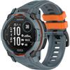 GIOPUEY Cinturini Compatibile con Garmin Instinct 3 50mm, Morbido Silicone Cinturino [Resistente all'Usura] [Traspirante] - Blue/Orange