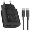 Samneer 25W USB tipo C Caricabatterie veloce 15W USB tipo A Adattatore Per:Samsung Galaxy S25 S24 S23 S22 S21 S20 A56 A55 Veloce Telefono cellulareSpina di ricarica USB C Rapido Alimentator Cavo di ricarica