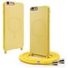 CUZZCASE Cover Compatibile con iPhone 6/iPhone 7/iPhone 8(4.7),Cover Magnetica[Compatibile con MagSafe],Bumper con Laccio,Regolabile Lanyard TPU Corda Silicone Case-Giallo