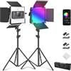 NEEWER 660 PRO II Luce Video LED RGB Aggiornata con Controllo App e Stativi, 2pz Key Light a Pannello da 50W con 7000lux CRI97+ 3200K~5600K per Streaming Giochi Registrazione YouTube Fotografia Studio
