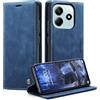 Azororo Cover per Xiaomi Redmi Note 14 5G, Premium PU Pelle Custodia, Magnetica Carta Fessura Portafoglio Case, Flip Cavalletto Custodia per Redmi Note 14 5G - Blu