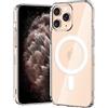 gueche Custodia per iPhone 11 Pro, compatibile con MagSafe, custodia magnetica trasparente di grado militare protezione contro le cadute anti ingiallimento custodia sottile - robusta custodia