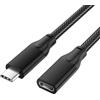 BASESAILOR Cavo Prolunga USB Tipo C 2M,Adattatore Filo Cable Type C 3.1 10Gbps Maschio a Femmina USBC,Thunderbolt 3 per MagSafe,iPhone 17 16 15 14 13 12 11 Mini Pro Max Plus,MacBook,iPad 8 9 Air 4 5
