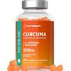 Horbäach Curcuma Gummies | 90 Caramelle Gommose Vegane | Estratto di Curcuma e Piperina Plus | Estratto di Pepe Nero | Alto Dosaggio | Turmeric Ginger e Black Pepper Gummies | Horbaach