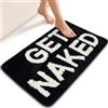 Ragelion Tappetino da bagno Get Naked Bath Mat, tappetino da bagno, antiscivolo, lavabile (nero, 80 x 50 cm)