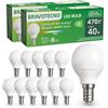 bravotecno Lampadine LED E14, Classe Energetica B, E14 LED Luce Fredda 6500K, 2,5W 470LM G45, Equivalente a 40W, Angolo di Illuminazione 360°, Non Dimmerabile, Basso Calore & Lunga Durata, 12 Pezzi