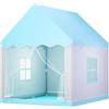 Csafyrt Tenda per bambini Indoor, tenda da gioco traspirante da 41x49x50 pollici con tenda da porta a rete, casa giocattolo rimovibile con supporto in metallo per un bambino di 1-12 anni, blu