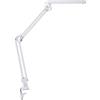 Alco Albert 962-10 - Lampada da scrivania/postazioni di Lavoro a LED con Morsetto da Tavolo e Pratico Braccio Doppio, Bianco, Interruttore on/off, 20 LED, plastica, 7 Watt, Circa 62 x 4,5 x 50 cm