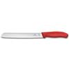 Victorinox Swiss Classic, Coltello da pane professionale, Lama extra seghettata, Bordo seghettato, 21 cm, Robusto manico in plastica, Acciaio inossidabile, Rosso