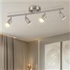 Dehobo Faretti LED da Soffitto Orientabili con 4 Luci - Lampadario da Soffitto Antiruggine Colore Nichel Sabbia per Plafoniera Soggiorno Camera da Letto - GU10 Lampadina Non Inclusa