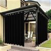 Bonzer Tende da esterno per patio, impermeabili, spesse, con occhielli extra larghi, blocco della luce solare, tende da esterno per veranda, pergola, gazebo, ponte, 390 x 213 cm, nero