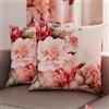PETTI Artigiani Italiani - Coppia di Federe Cuscino 45x45 cm in Microfibra, Cuscini Arredo Camera da Letto, Divano, Salotto, Set 2 Fodere Copricuscino, Federa Floreale 152, 100% Made in Italy