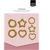Vaessen Creative Fustella da Taglio Natalizie Sigilli da Carta - 7 Cutting Dies da Ø 2,5 cm - per Biglietti, Scrapbooking, Fai-da-te e Lavoretti Creativi - con Macchine da Taglio ed Embossing