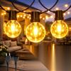 M mimotec - Ghirlanda da esterno con cavo elettrico da 7,5 m, 25 lampadine, luce calda 2700 K, impermeabile IP44, decorazione per terrazza, ingresso, patio e giardino