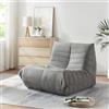 [en.casa] Poltrona Bassa Senza Braccioli Sedia Imbottita da Pavimento con Rivestimento Trapuntato in Microfibra Pouf Poltrona Relax Soggiorno Camera da Letto 75x90x100 cm - Grigio