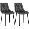 Clevich 2 Sedie da Pranzo a 200 kg, in poliuretano, gambe in metallo, stabili, confortevoli, facili da montare, 81 x 57 x 50 cm (nero, 2 pezzi)