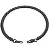 GoldChic JEWELRY Bracciale a Catena con Scatola Rotonda Nera da 4 mm, Brascciale Uomo Acciaio Inossidabile 316L, Bracciaole Nero Uomo 22 cm Bracciale Catena Nera Uomo