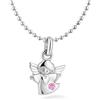 fish Ciondolo Angelo Collana Bambini Con Cristalli In Argento Sterling