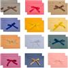 MEIYAXINWIN 24 buste in carta kraft colorate, buste vintage bianche con nastri, buste in carta perlata per feste, biglietti di auguri, inviti per compleanno, biglietti di ringraziamento, 12,3x17,5CM