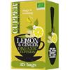 CUPPER Infuso Bio Limone e Zenzero, Ingredienti da Agricoltura Biologica, Tisana Digestiva e Energizzante, Filtri 100% Biodegradabili, Confezione da 25 Bustine
