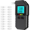 FIVAVA Etilometro Portatile Certificato, Alcol Test con Precisione Poliziale, Schermo LCD Professionale, 20 Bocchetti, Memoria e Suggerimenti Vocali, Etilometro Professionale per Famiglia o Feste