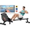 GENIXFIT Vogatore per la casa: resistenza magnetica regolabile a 16 livelli, vogatori silenziosi con display Bluetooth, compatibile con app, portata 170 kg